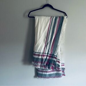 Accessory Depot Women's White & Plaid Print Blanket Scarf 45 in x 45 in